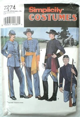 Civil War Military Soldier Men Uniform Costume LARP Cosplay Sewing Pattern 30-48 - Image 1 of 2