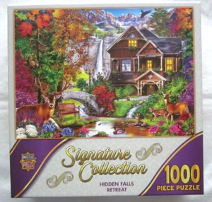 Master Pieces Signature Collection Hidden Falls Retreat 1000 Piece Jigsaw Puzzle - Picture 1 of 7