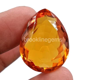 Piedra preciosa suelta corte pera natural Brasil 41,30 quilates certificado citrino naranja 4RDF - Imagen 1 de 13