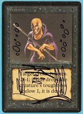 Weakness Beta NM Black Common Artist Signed Altered CARD (sa5343) ABUGames