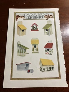 For Our Bird Neighbors Kate Abelmann Art Page Removed From Book - Picture 1 of 2
