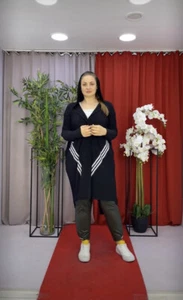 Darkwin Black White Hooded Cardigan XL Street Style Oversized Turkey - Picture 1 of 12