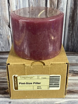 Longaberger 12 oz Scented Pint-Size Pillar Candle - Verry Berry - New - image 1 of 2