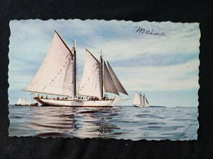 MAINE ME Schooner Mary Day Sailboat Postcard - Picture 1 of 2