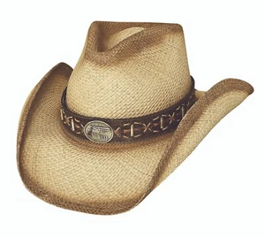 LEFT HANDED GUN Beige Shapeable Panama Straw Cowboy Hat - Picture 1 of 1