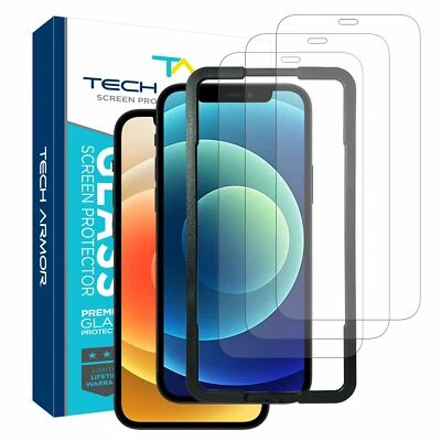 Tech Armor Glass Screen Protector for iPhone 12/iPhone 12 Pro (6.1") 3-PACK - Image 1 of 4