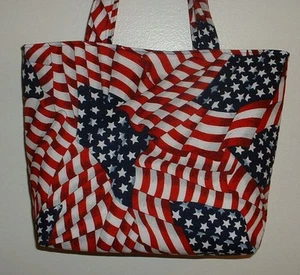 Bolso de Mano Hecho a Mano Cuatro de Julio Bandera Americana Estrellas Rojo Blanco Azul - Imagen 1 de 1