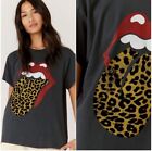 Daydreamer S Tee T-Shirt Top Band Flocked Leopard Tongue Tour Gray Crew Small