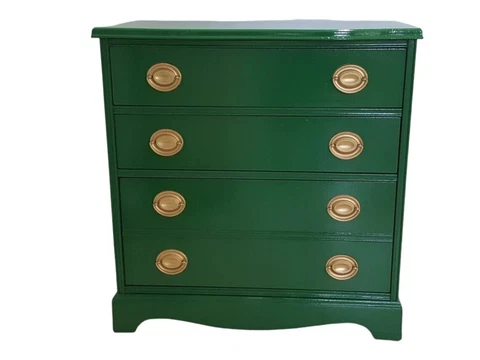 Solid wood federal style glossy green bachelor chest Cover