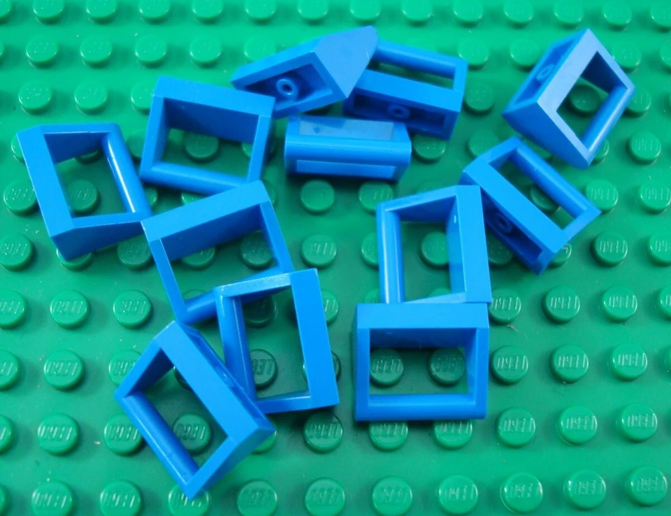 LEGO Lot of 12 Blue 1x2 Specialty Tiles with Handle - Image 1 of 1