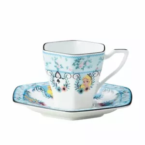 Sango Toki Disney Alice Art Collection Demitas Cup & Saucer Floral 3236-06 JAPAN - Picture 1 of 4