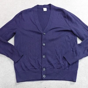 Gap Sweater Medium Blue Navy Cardigan Extra Fine Merino Wool - Picture 1 of 9