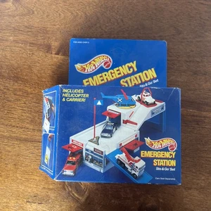 Emergency Station 1989 Juego Hot Wheels Mattel Box Sto & Go Box solo - Imagen 1 de 7