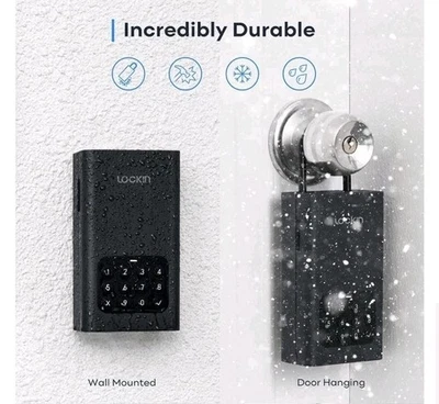 Lockin Lock Box L1, Wireless Smart Lockbox  House Key Outdoor Wall Mounted - Image 1 of 4