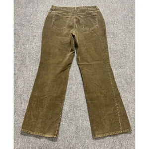 St John's Bay Pants Women's Sz 14 Stretch Boot Cotton Blend Corduroy Brown - Picture 1 of 12