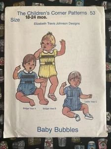 *OOP/VINTAGE* Children’s Corner #53 Baby Bubbles An ETJ’s Design Sz: 18-24 M FF - Picture 1 of 3