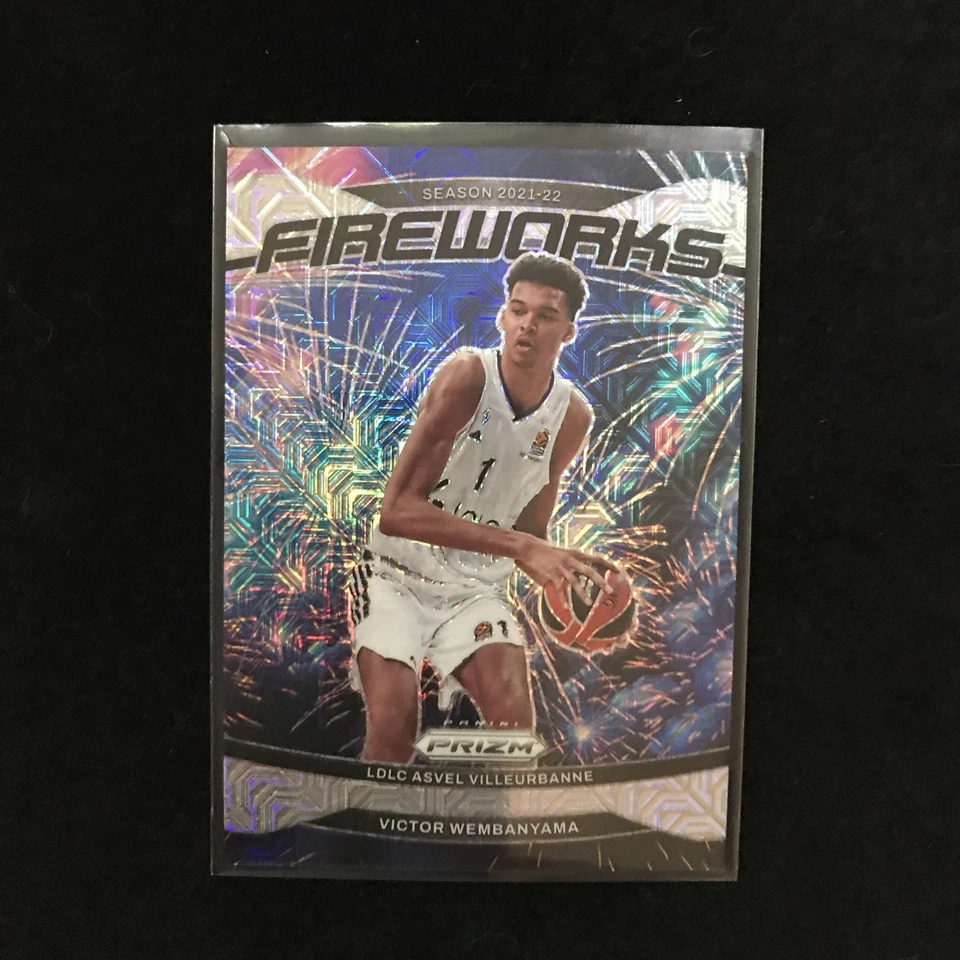 Victor Wembanyama 2024-25 Panini Prizm Euroliga Fuegos artificiales #13 Mojo #011/25 Foto 1 de 2
