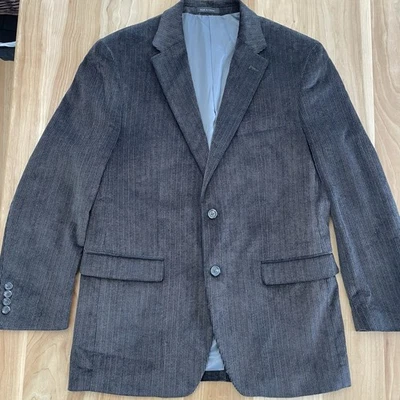 Chaps Men’s 40R Dark Grey Corduroy Blazer Sport Coat Jacket Single Breasted - Image 1 of 4