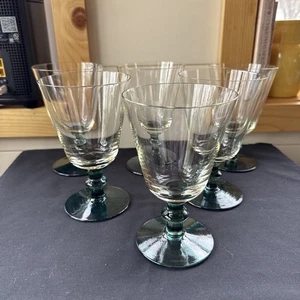 6 Vintage Villeroy & Boch Sandra grüner Sockel Wasserkelche signiert Holiday 1990er - Bild 1 von 10