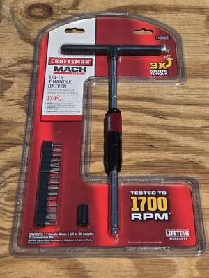 NEW & SEALED CRAFTSMAN MACH 9-48025 17 pc 1/4" T-Handle Driver and Bit Set - Image 1 of 4