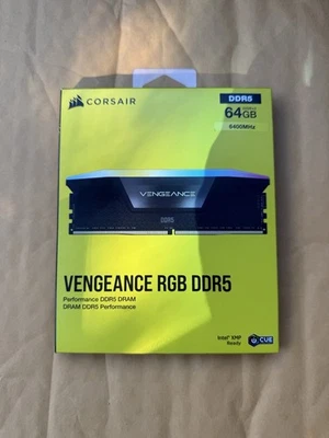 Memoria RAM cl32 de escritorio CORSAIR Vengeance RGB 64 GB (2x32 GB) 288 pines DDR5 6400 Foto 1 de 4
