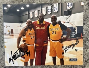Foto autografiada 8x10 de Austin Carr & Campy Russel con certificado de autenticidad Cleveland Cavaliers NBA - Imagen 1 de 4
