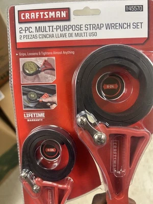 New Craftsman 2 Piece Rubber Strap Wrench Tool Set 4 & 6 Inch oil filter & Lids - Image 1 of 4