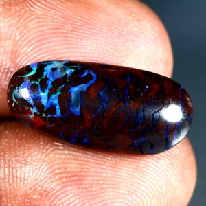 7.83 ct Oval Cabochon (21 x 10 mm) Multi Color Australian Koroit Boulder Opal - Picture 1 of 1