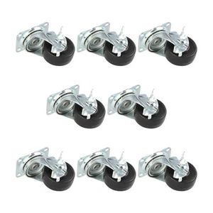 Casters, 2" Swivel Casters with Brake - Set of 8 - Picture 1 of 2