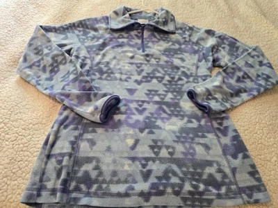 Womens Sz M Columbia Fleece Pullover Shirt Soft Warm Lightweight Blue Euc - Imagem 1 de 4