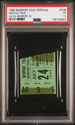 1966 Newport Folk Festival Винтажный Билет на Концерт PSA Чак Берри Пит Сигер - Изображение 1 из 4
