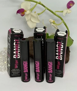 3x Benefit Bad Gal Bang! Volumizing Mascara - Intensives Pechschwarz - 0,1 Oz. - Neu im Karton - Bild 1 von 9