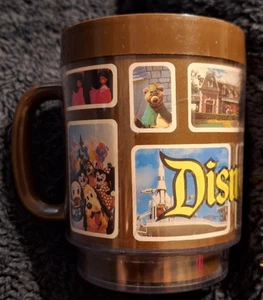 Vintage Disneyland Made in USA Menmo Sea Thermo-Serv Insulated Plastic Photo Mug - Picture 1 of 7
