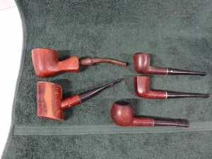 Vintage lotto 5 pipe tabacco legno Briar Dr. Grabow Lark Duke Kawoodie Carre - Foto 1 di 24
