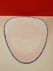 CHURCHILL STONECAST BLUE & WHITE triangle dinner plate - Picture 1 of 6