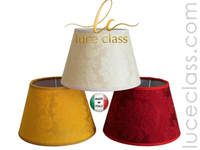 - FATTO A MANO - paralume cappello paraluce di ricambio per lampada 3 colori tessuto damascato