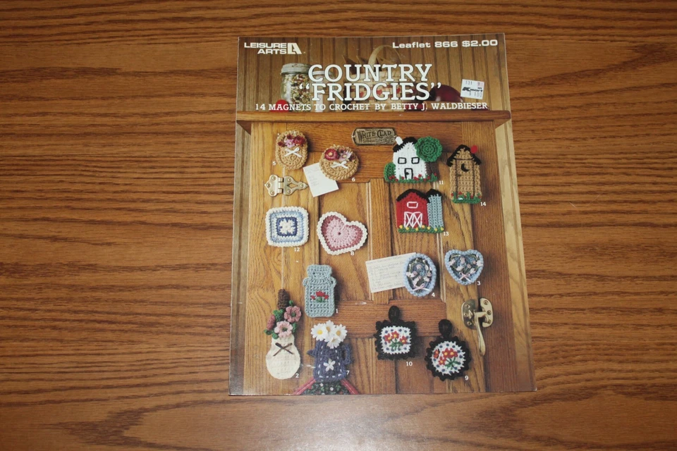 Folleto Country Fridgies 14 imanes ganchillo ocio artes 866 Betty Waldbieser Foto 1 de 1
