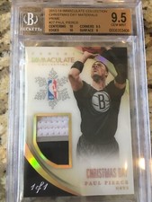 2013-14 Immaculate Collection Paul Pierce Christmas Day Materials Prime 1/1 #27 