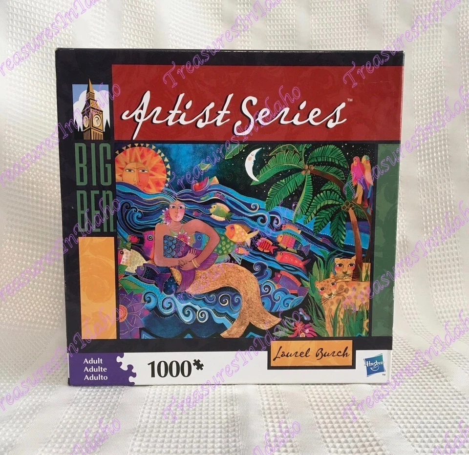 Caja rara, serie de artistas, rompecabezas artístico de la selva pez sirena, Big Ben Laurel Burch Foto 1 de 4