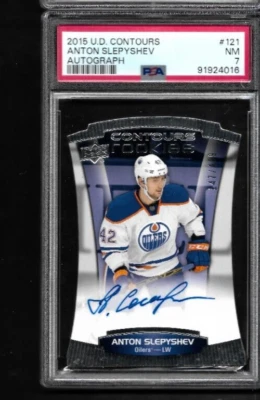 2015-16 UD.Contours 147/499 Anton Slepyshev Auto RC PSA 7 combined ship - Image 1 of 2