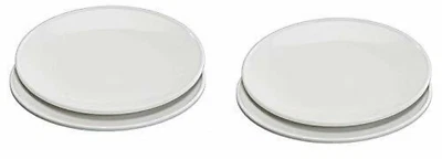 Pratos de jantar diários para microondas Nordic Ware, conjunto de 4, branco, 10 polegadas - Imagem 1 de 4