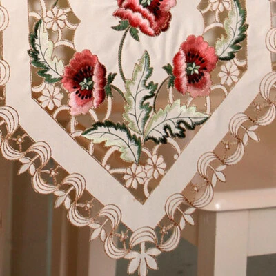 Lace Floral Table Runner Flag Hollow Out Mesh Tablecloth Cover Home Decor Y2 - Image 1 of 4