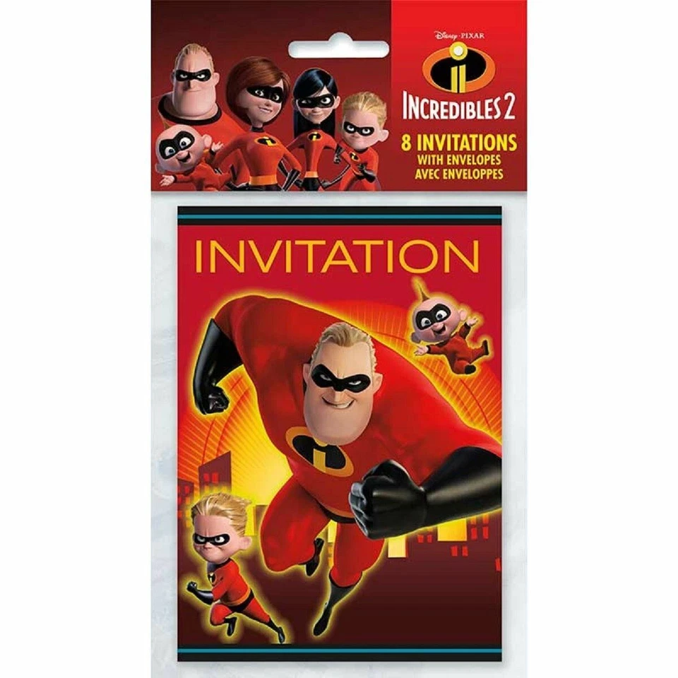Приглашения на вечеринки Incredibles 8 карат - Изображение 1 из 1