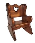 Vtg 13" Wood Wooden Rocking Chair Baby Doll Size Hand Crafted Rocker Seat EUC 