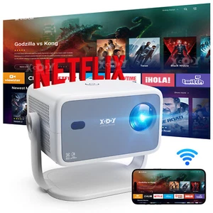 Projector 1080P 4K Mini Video Home Theater Cinema HDMI Phone Android 13 NetfIix - Picture 1 of 13