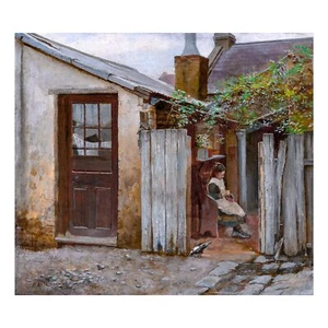McCubbin, Girl with Bird at King Street Bakery, Pearl Photo Paper, 16" x 16" - Picture 1 of 10