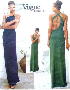 Vogue 1940 uncut pattern 1990s Calvin Klein original sizes 6-8-10 low back gown - Picture 1 of 2