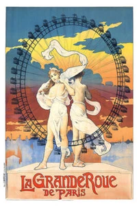 France - Paris - La Grande Roue - Vintage Travel Poster - Picture 1 of 5