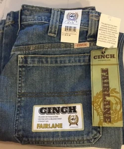 Jean para hombre Cinch Fairlane relajado pierna recta de media altura, 30 X 36 nuevo con etiquetas lavado a piedra - Imagen 1 de 8