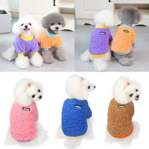 Pet Dog Cat Clothes Candy Colors Puppy Soft Warm Coat Pullover Autumn Winter - Picture 1 of 29